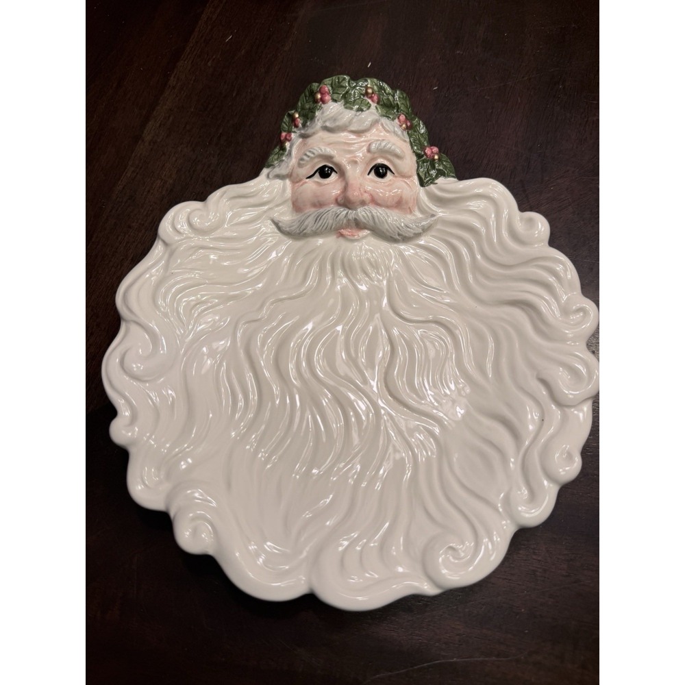 Vintage Fitz And Floyd Santa Face Canape Plate